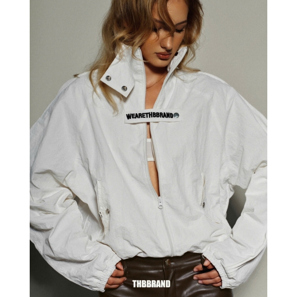  THBB NYLON JACKET SS26 - WHITE