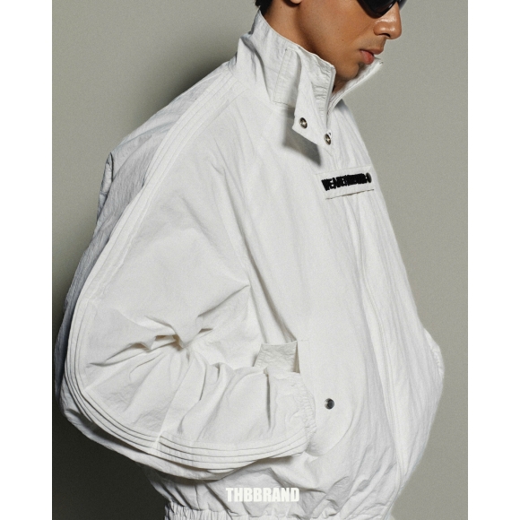  THBB NYLON JACKET SS26 - WHITE