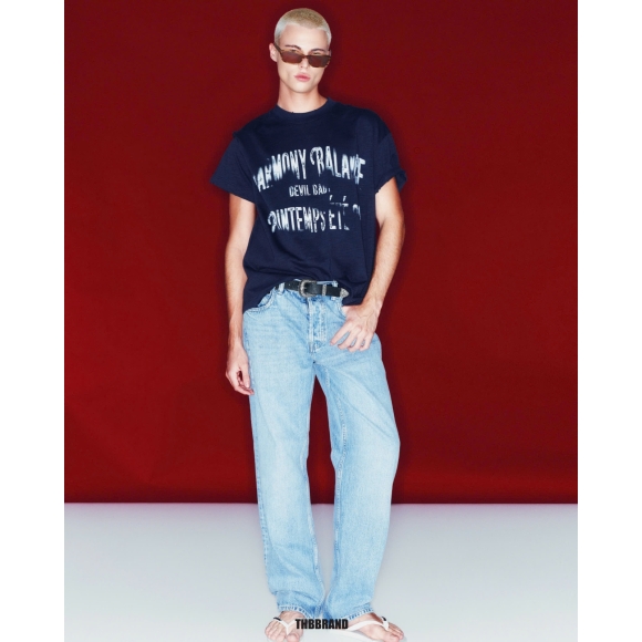 THBB BOXY HARMONY BALENCE SS26 - NAVY - 250GSM