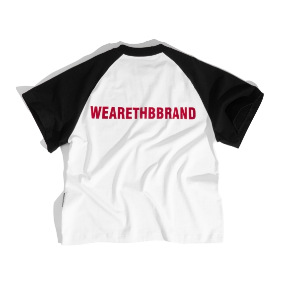 THBB BOXY RAGLAN BASIC TEE VER - WHITE + BLACK 