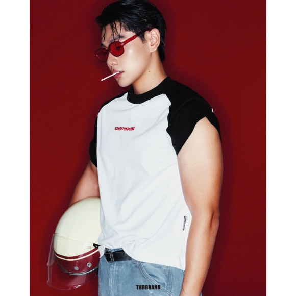 THBB BOXY RAGLAN BASIC TEE VER - WHITE + BLACK 