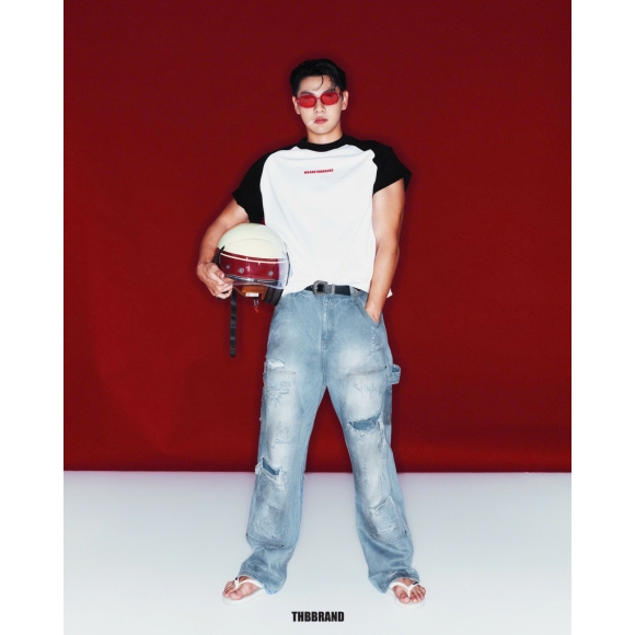 THBB BOXY RAGLAN BASIC TEE VER - WHITE + BLACK 