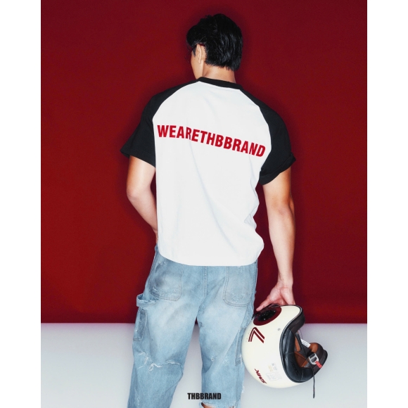 THBB BOXY RAGLAN BASIC TEE VER - WHITE + BLACK 