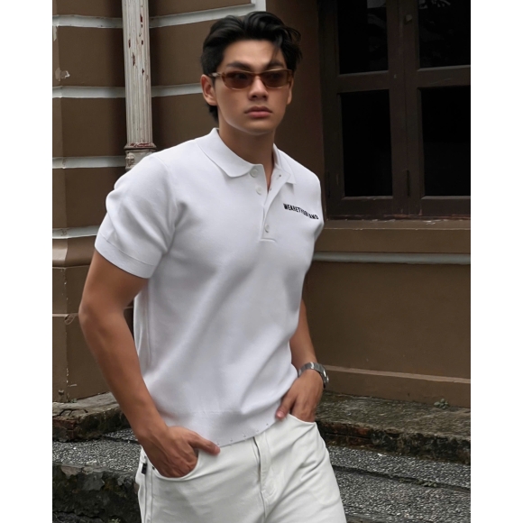 THBB KNIT POLO - WHITE