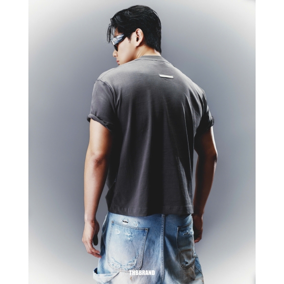 THBB BOXY HARMONY BALANCE BASIC TSHIRT - CEMENT GREY