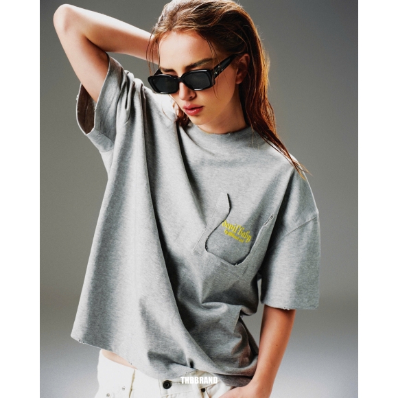 THBB BOXY DEVILBABY TORN POCKET - PREMIUM GREY