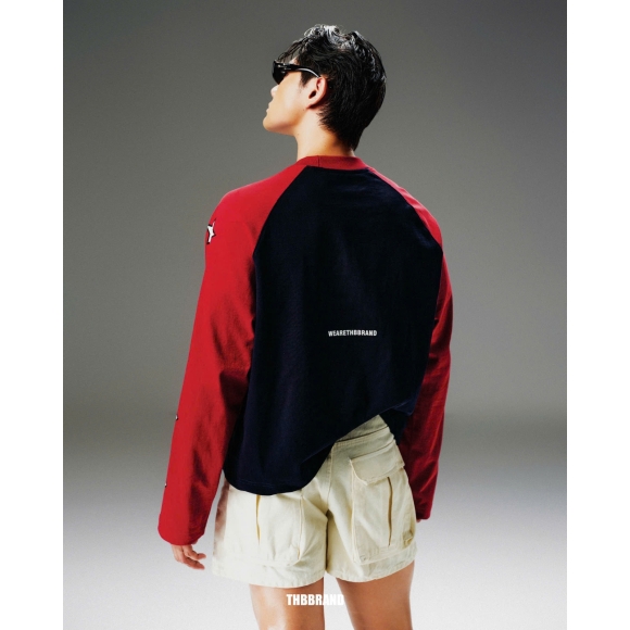 THBB FARM LONG SLEEVES - NAVY BLUE + WINE