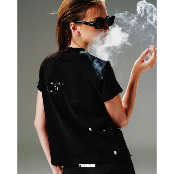 THBB BABYTEE HOMELESS TORN POCKET - BLACK