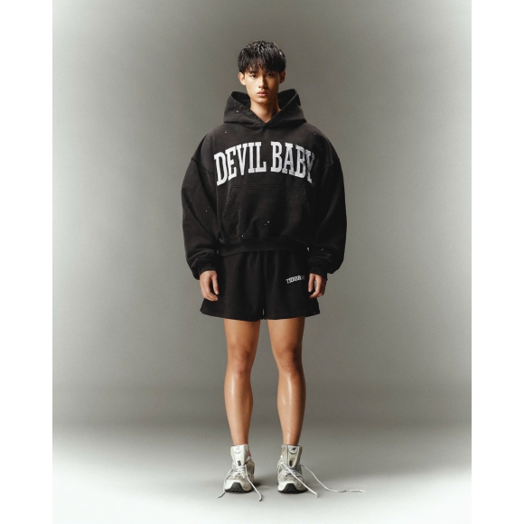 THBB SWEATSHORTS CITYBOI - BLACK WASHED 