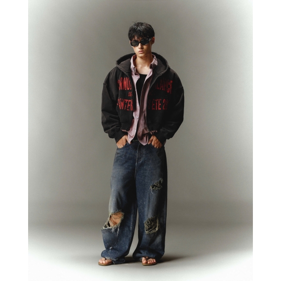 THBB HOODIE WASHED P.E26 - BLACK WASHED