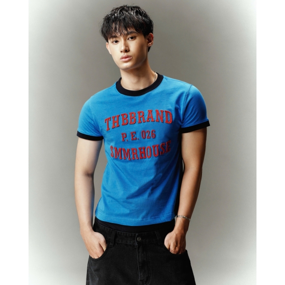 THBB RINGER TEE P.E26 -SKY BLUE