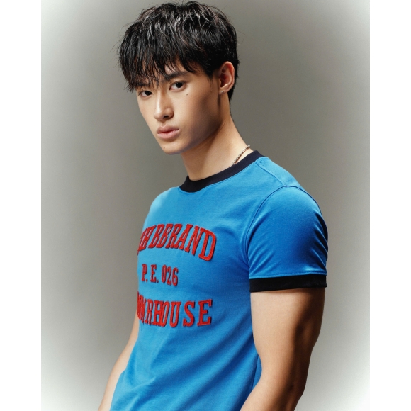 THBB RINGER TEE P.E26 -SKY BLUE