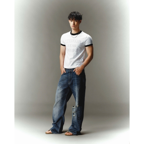 THBB RINGER TEE P.E26 -WHITE