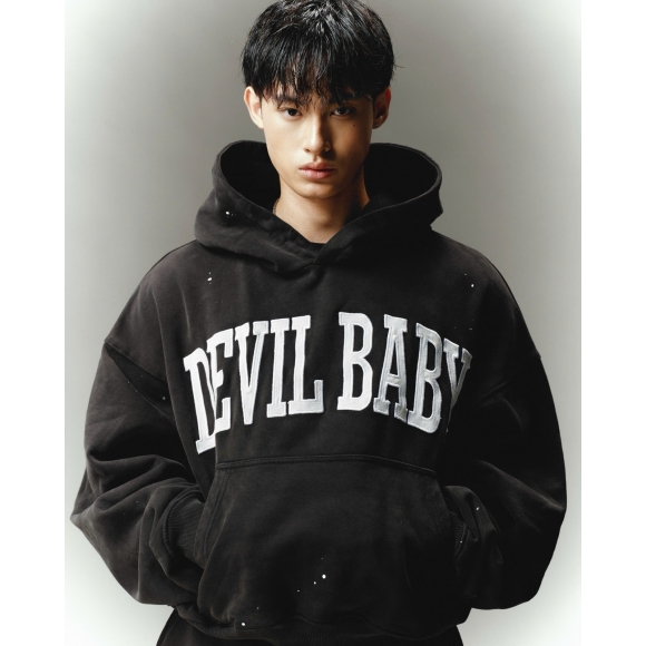 THBB DEVILBABY HOODIE - BLACK WASHED