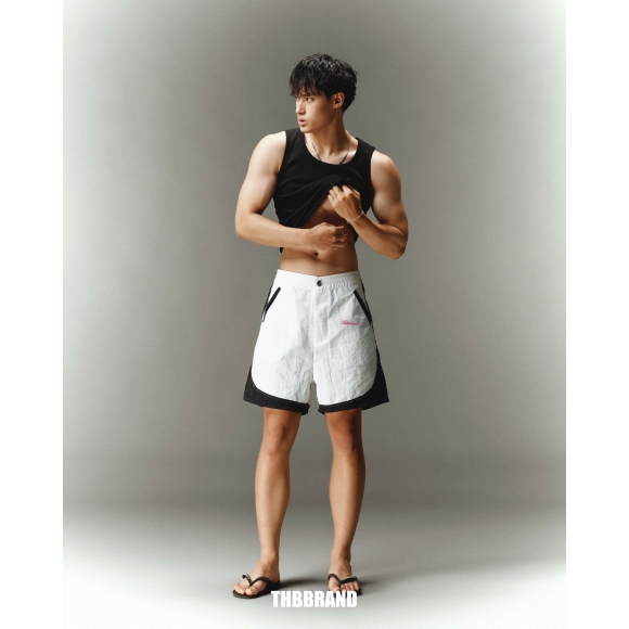 THBB CORE NYLON SHORT - WHITE