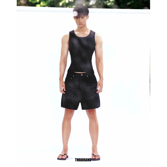 THBB CORE JEANS SHORT - BLACK
