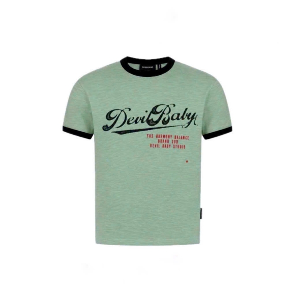 DEVILBABY SHADOW RINGER TEE - DUSTY TEAL